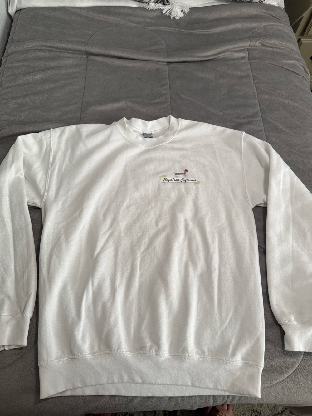 Napoleon dynamite 20 year anniversary mens white graphic print sweatshirt sz M